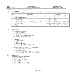 Examen du 2 semestre g7