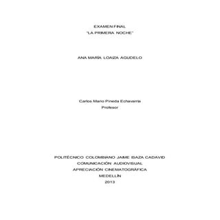 Examen final- la primera noche