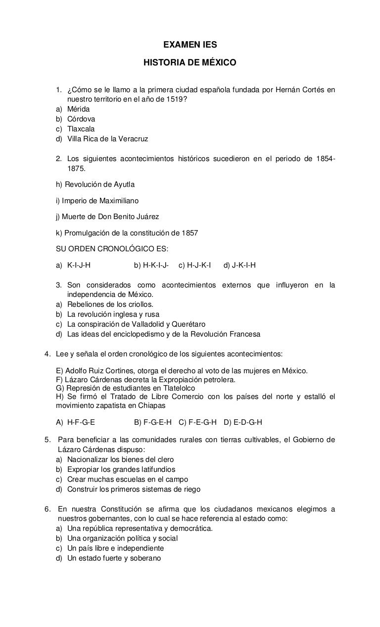 preguntas y respuestas historia de mexico examen ieees historia de mexico preguntas y respuestas historia de mexico examen ieees historia de mexico