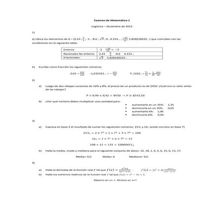 Examen logistica sem 1 dic 2015