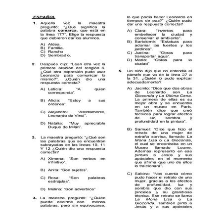 Examen oci  formacion civica