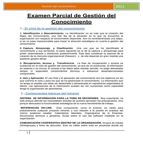 Examen parcial de gestion del conocimiento
