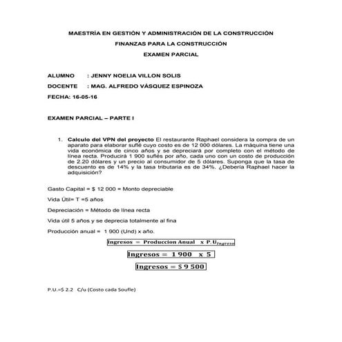 Examen parcial finanzas | PDF