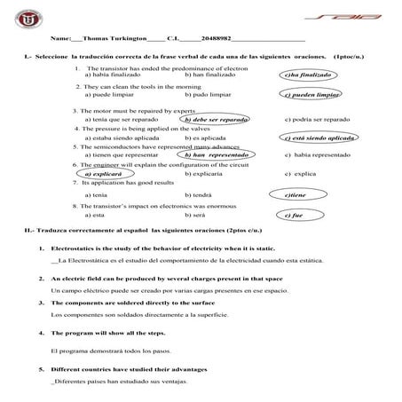 Examen presencial ingles 2 saia