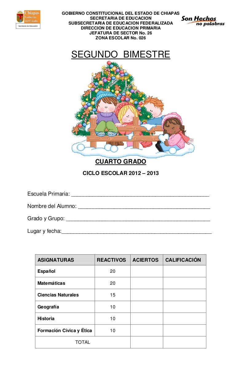 Examen De Sexto Grado De Primaria Primer Bimestre Examen segundo bimestre