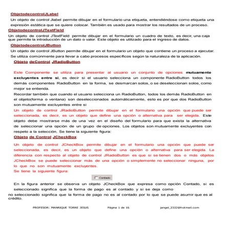 Examen teorico de  iv objeto  cont j label