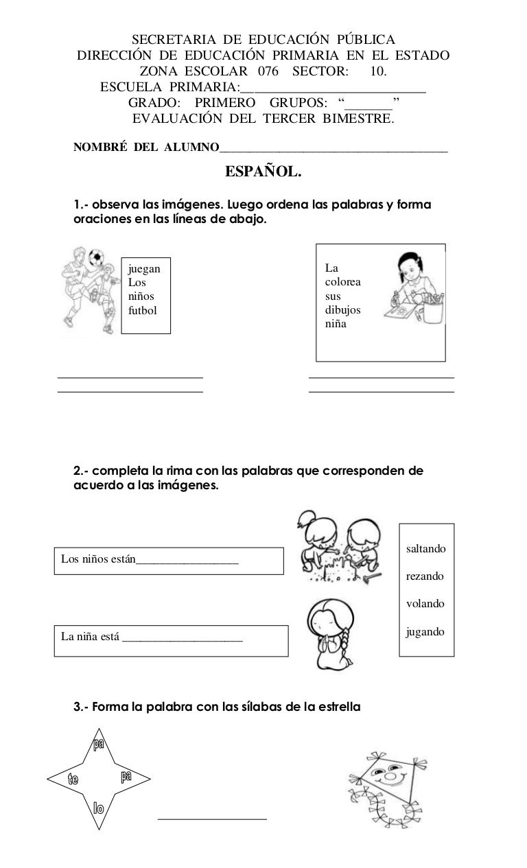Examen Tercer Grado Primer Bimestre Tercer Grado Bimestre Grado PDMREA Examen Tercer Grado Primer Bimestre Tercer Grado Bimestre Grado PDMREA