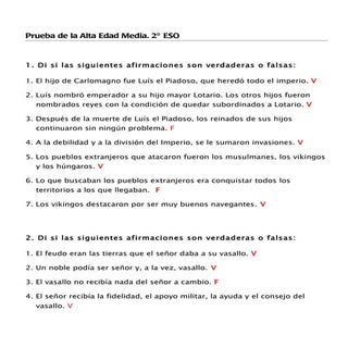 Examen test sociedad feudal corregido