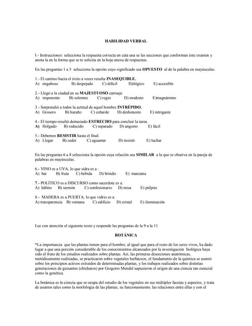 Examen tipo 9 comipems