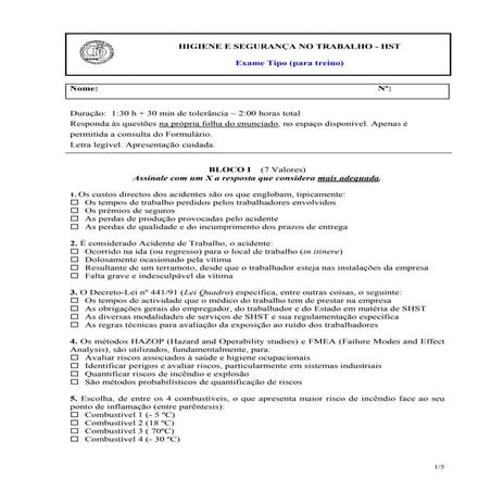 Exame tipo hst (1) | PDF