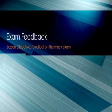 Exam feedback