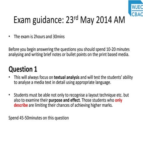MS1 AS Media Studies Exam guidance