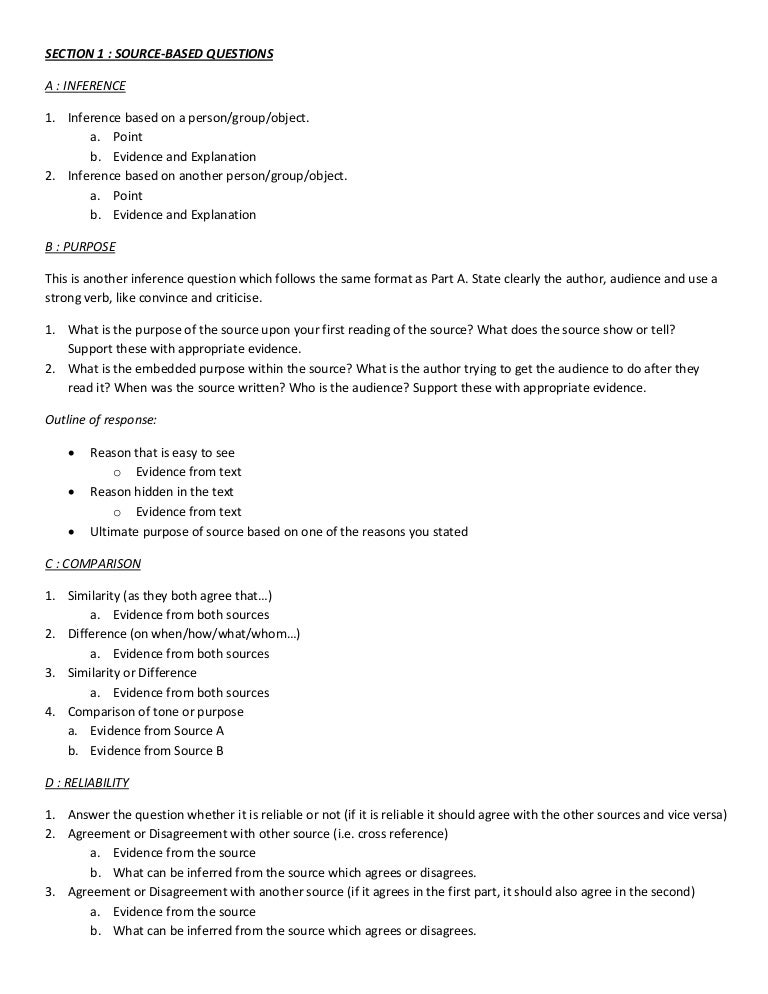 History Examination Format