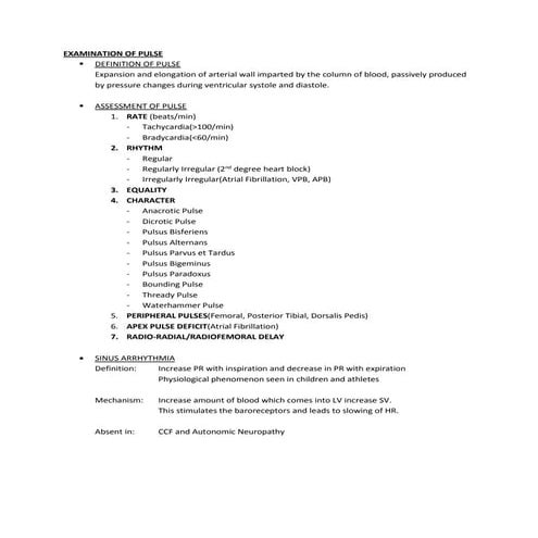 Examination of pulse(CLINICAL MEDICINE)