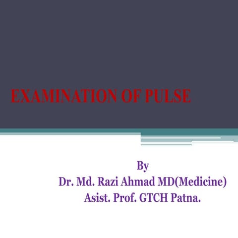 Examination of pulse