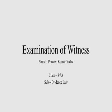 Examination of witness
