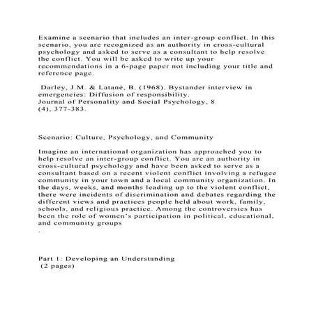 Examine a scenario that includes an inter-group conflict. In this sc.docx