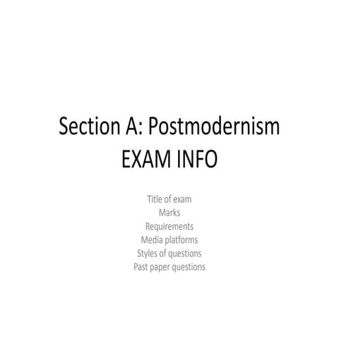 Postmodern past paper questions | PPTX