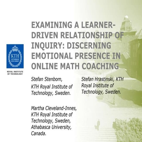 Examining a learner driven relationship of inquiry discerning emotional prese...