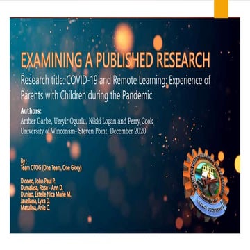 EXAMINING A PUBLISHED RESEARC chmsu talisay