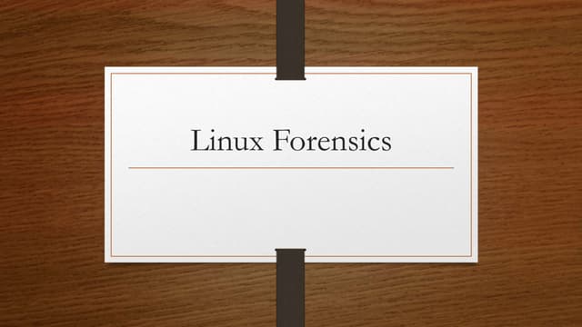 Examining Linux File Structures
