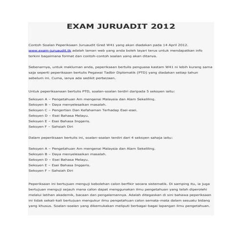 Exam juruaudit 2012