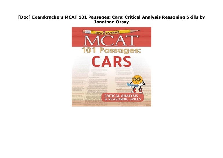Mcat Cars Practice Pdf Improve MCAT CARS Score Plan for Success in