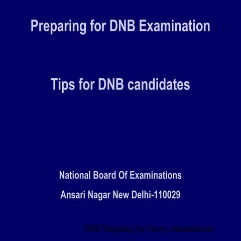 Examnation preparation for dnb ortho
