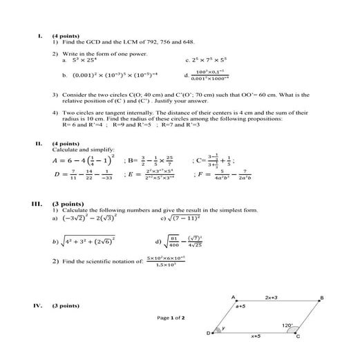 Exam of revision 2 g8