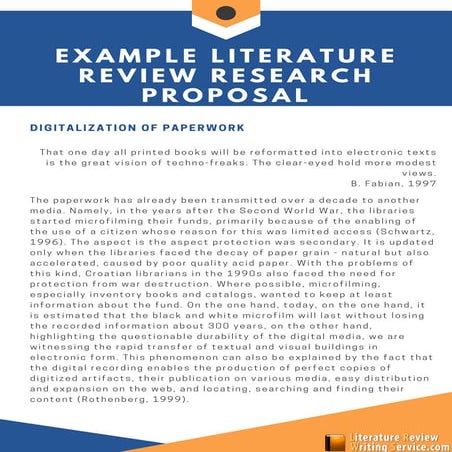 Example Literature Review Research Proposal