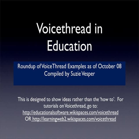 Voicethread Examples in Education