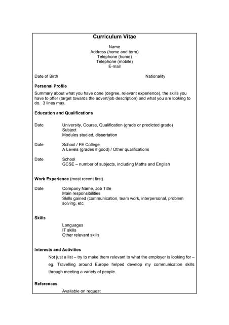 Lcvp Curriculum Vitae