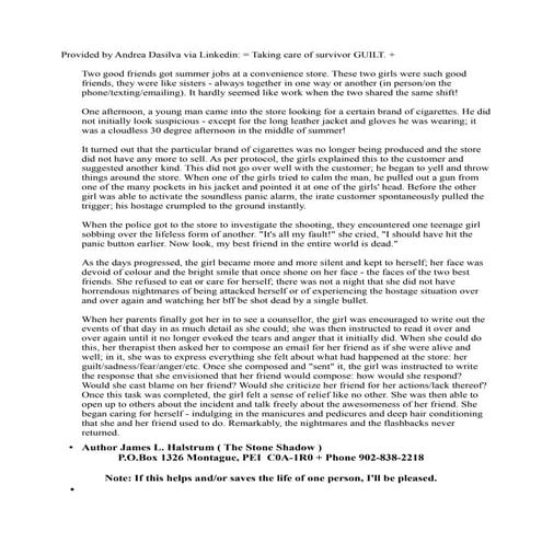 Therapeutic process = GUILT