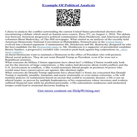 Example Analysis Essay