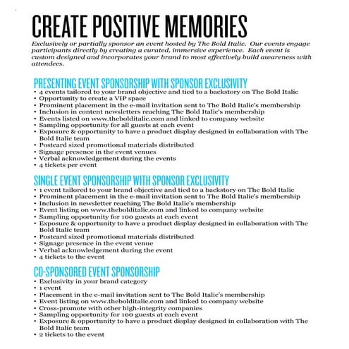 Example Sponsor Offering (The Bold italic) | PDF