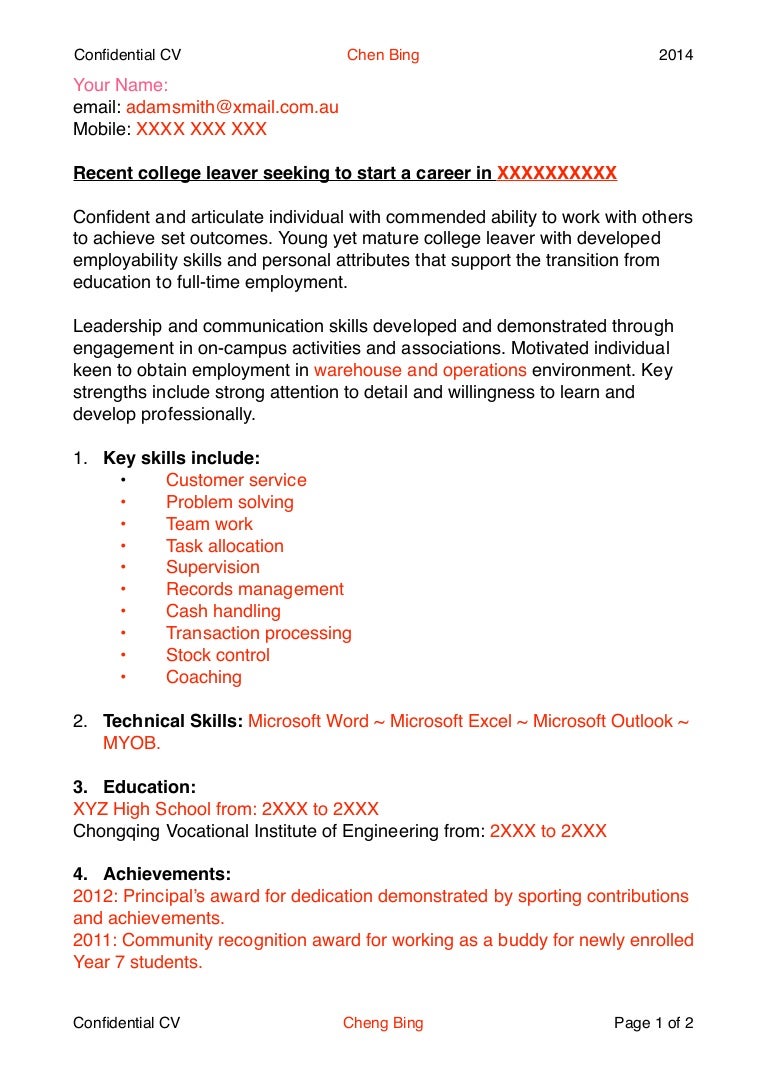 school leavers cv tirevi fontanacountryinn com school leavers cv