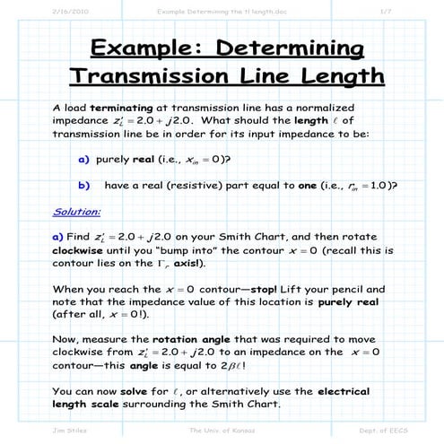 Example determining the tl length