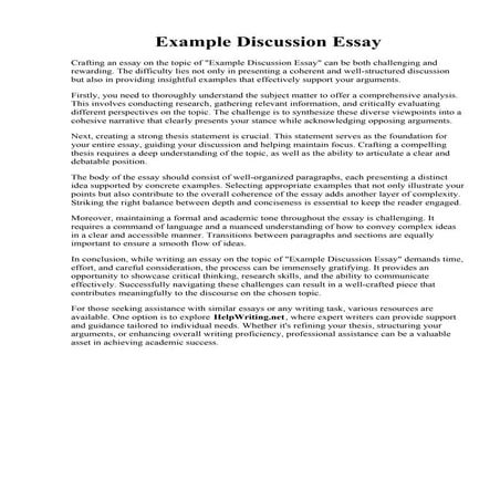 Example Discussion Essay | PDF