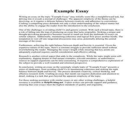 Example Of English Essay | PDF