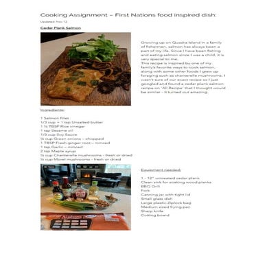First Nations Inspired Dish - Example
