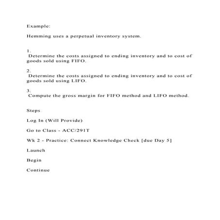 Example Hemming uses a perpetual inventory system.1. De.docx