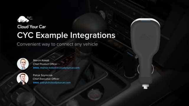 Cloud Your Car - Example integrations 2016