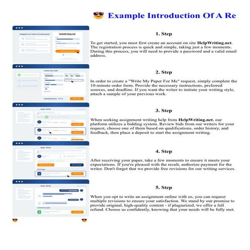 Example Introduction Of A Re. Online assignment writing service.
