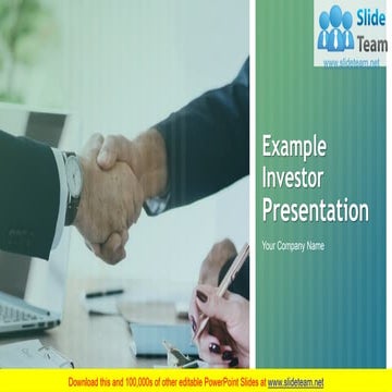 Example Investor Presentation PowerPoint Presentation Slides
