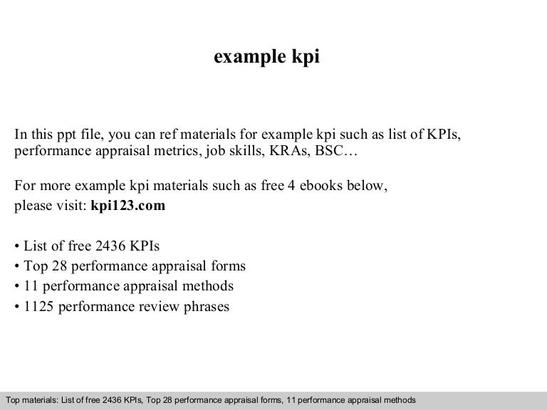 Example kpi