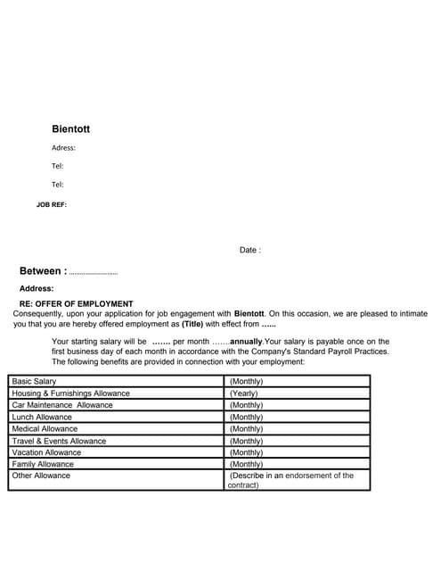 Letter of Acceptance