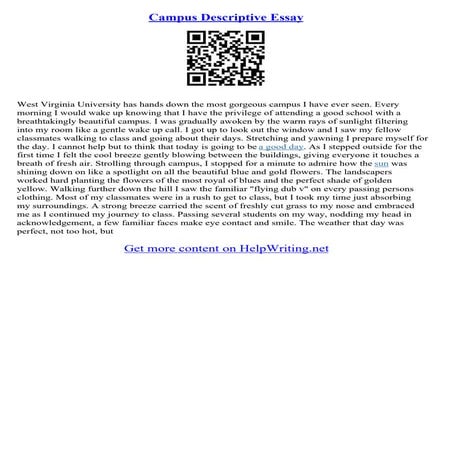 Example Of A Descriptive Essay About A Place