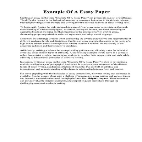 Example Of A Essay Paper. Excellent Summary Response Essay Example  Thatsnotus