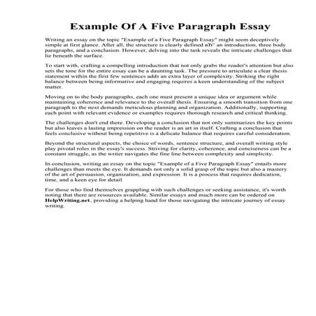 Example Of A Five Paragraph Essay | PDF