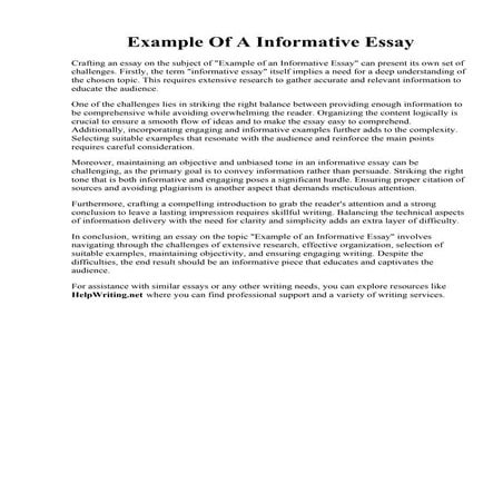 Informative Essay Outline Template | PDF